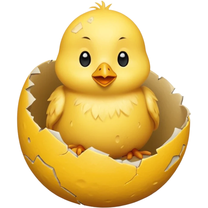 cartoon chick sitting inside a eggshell emoji