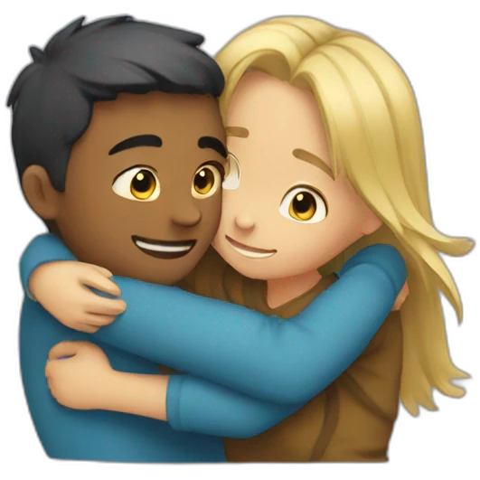 Girl boy hug emoji
