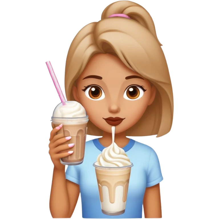 Girl drinking milkshake  emoji