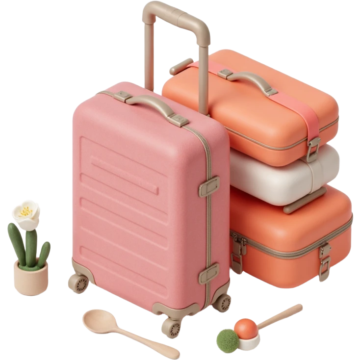aesthetic luxury rollaboard carry-on luggage emoji