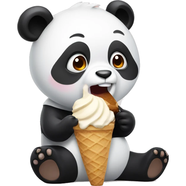 Panda eating ice cream emoji