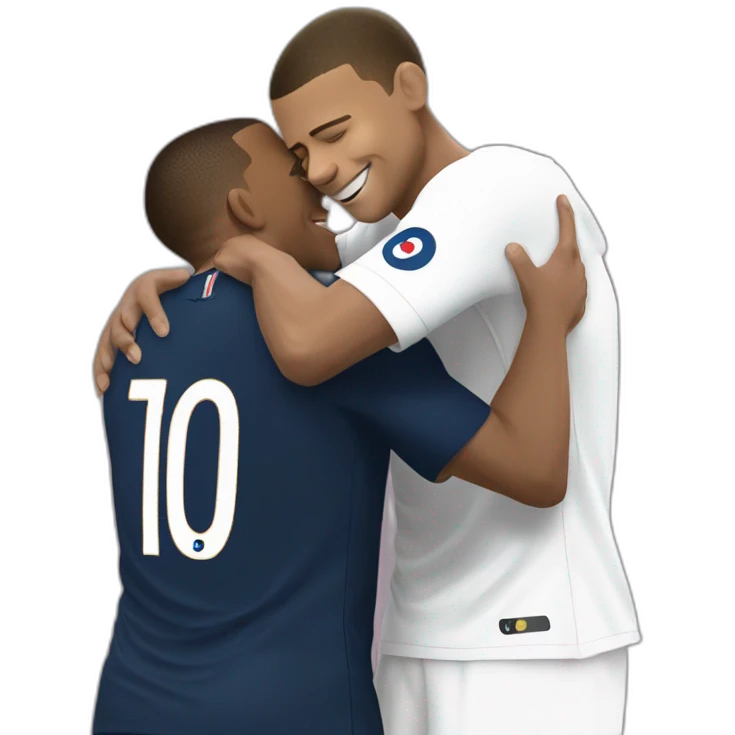 macron hug mbappe emoji