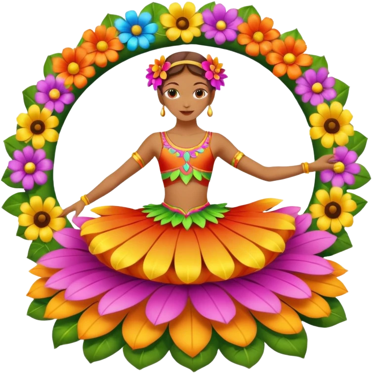 dancer on big flower float emoji