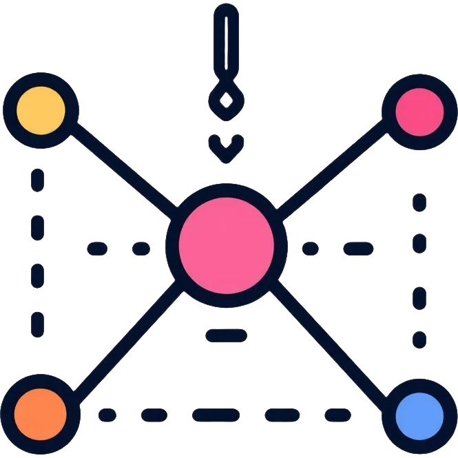 neural network node connection diagram, simplified for telegram emoji