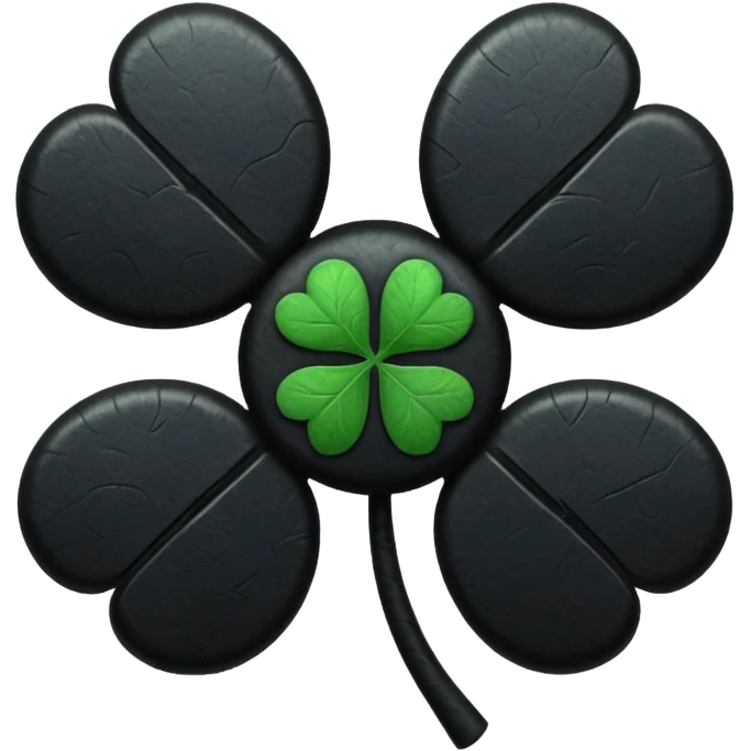 Un trébol de 5 hojas negro q simbolize un diablo emoji