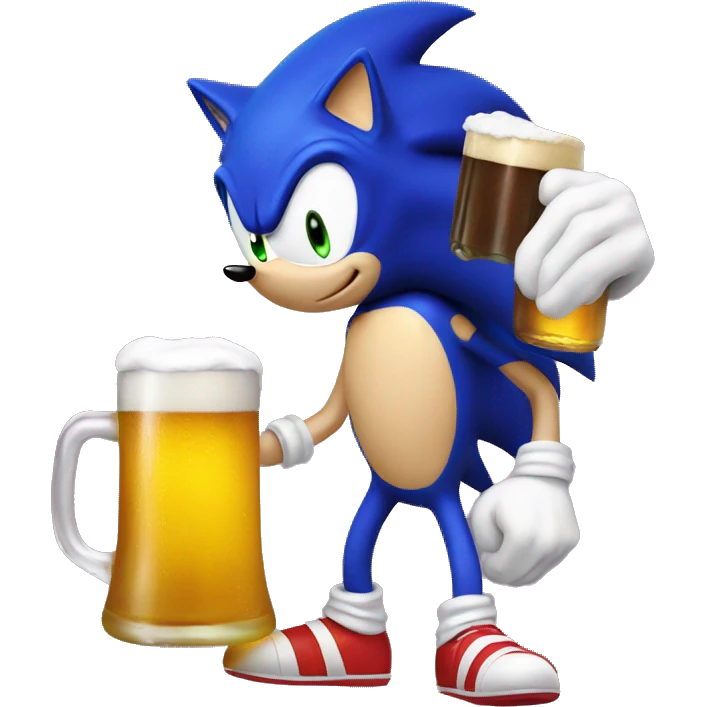 Sonic with a beer emoji