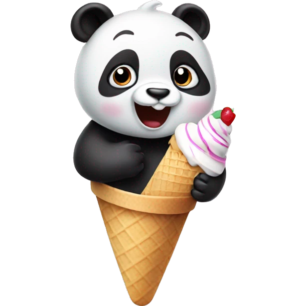 Panda eating ice cream emoji