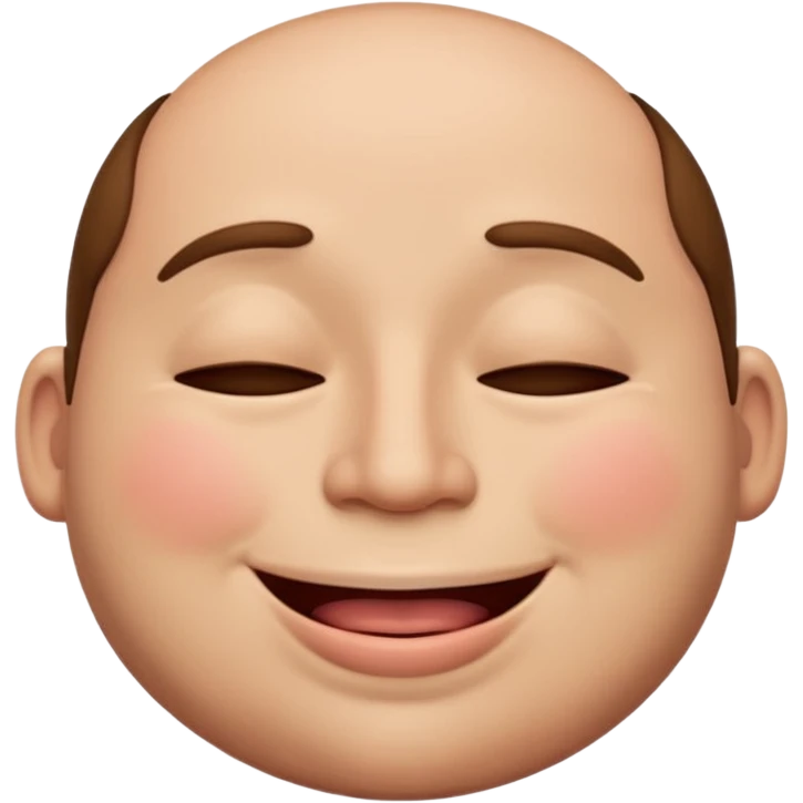 A male emoji with big fat lips with it’s eyes closed emoji