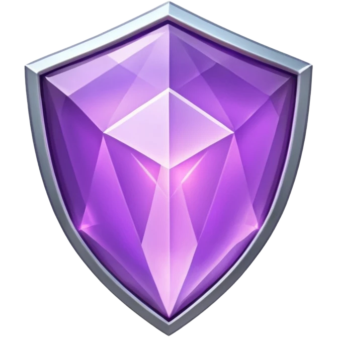 fantasy magic purple gem shield low poly silver emoji