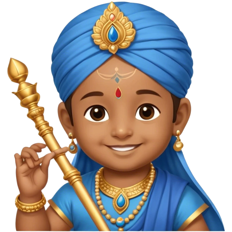 cute indian baby version of lord shree krishna emoji