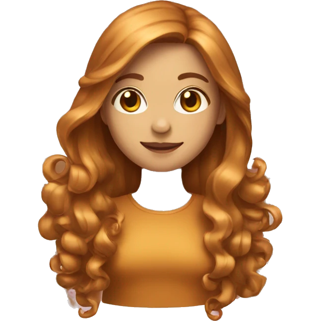 A girl with long caramel shiny hair emoji