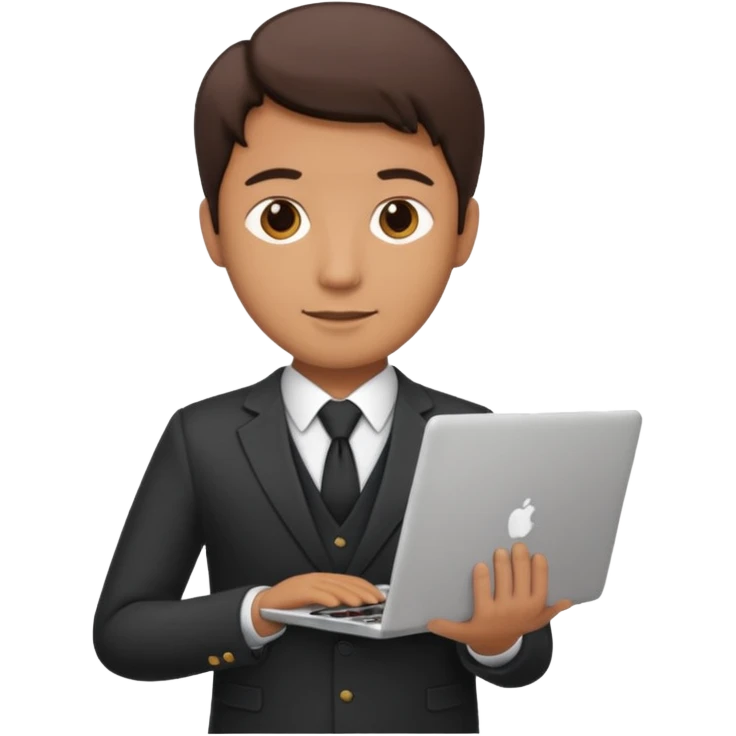 A DEVELOPER WITH A laptop, USING FORMAL CLOTHES emoji