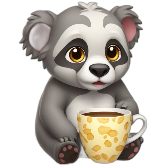 coala with a cup emoji
