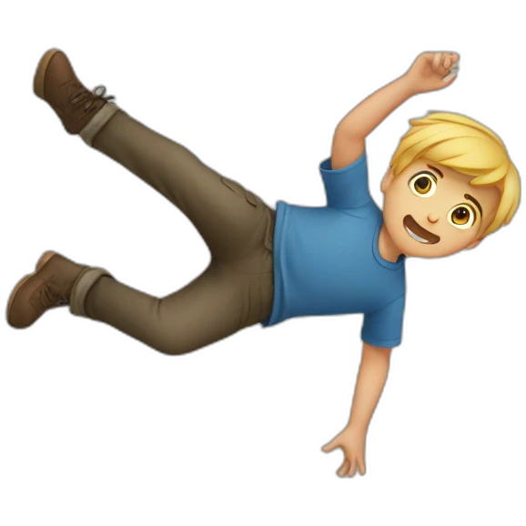 A boy falling emoji