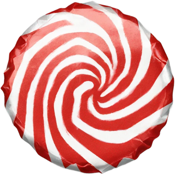 Circle Red and white peppermint in wrapper emoji