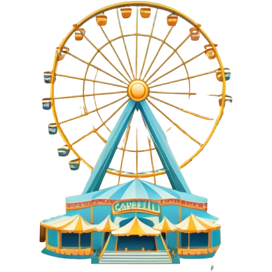Coachella music festival with palm trees, ferris wheel, and concert stage in the desert emoji