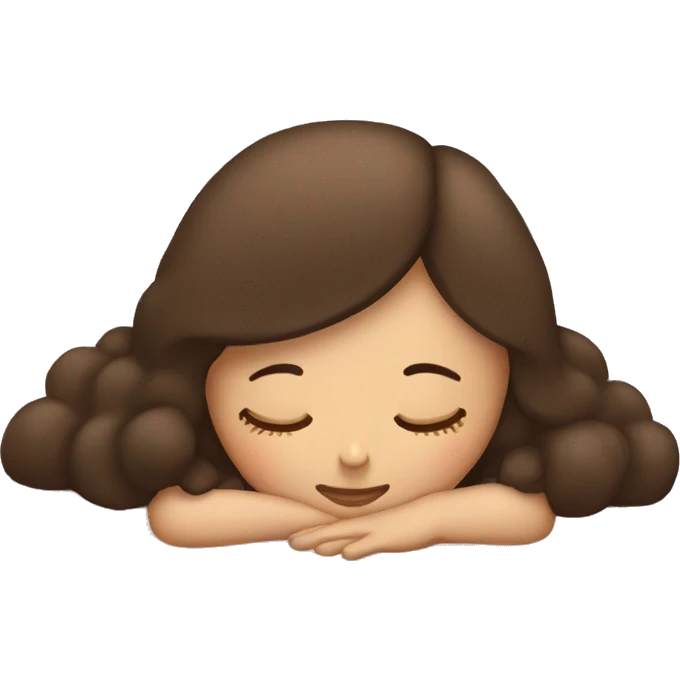 Brunette girl sleeping emoji