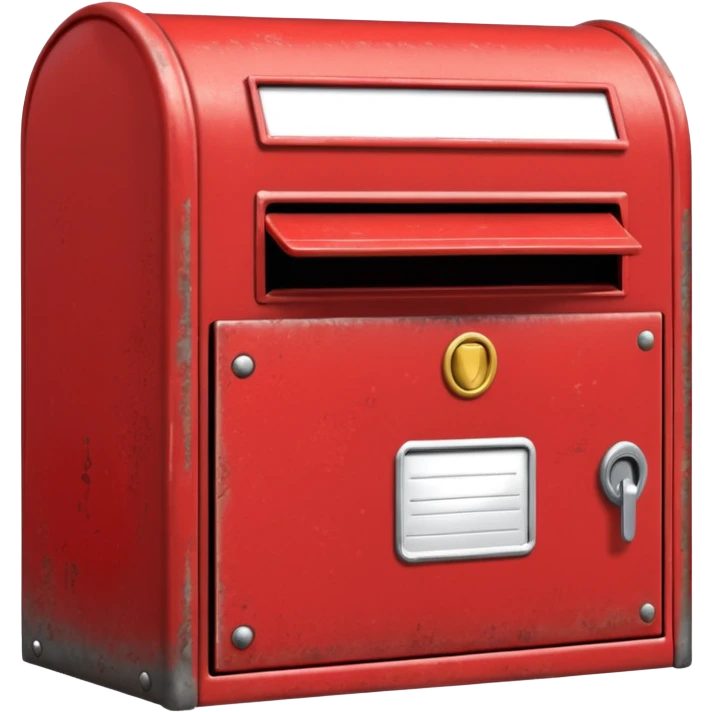 red postbox with a mail slot emoji