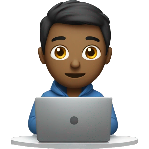skinny developer coding on laptop emoji