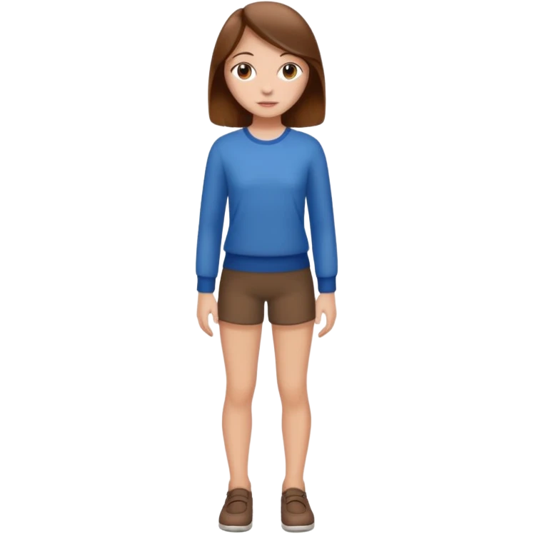 fille  en entier cheveux bruns long et lisse emoji