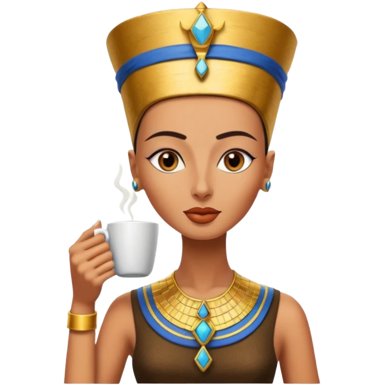 Nefertiti egypt woman drink coffee emoji