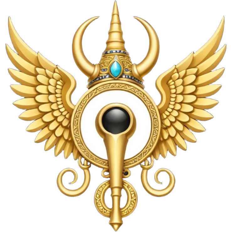 holy emblem with black wings with horn emoji