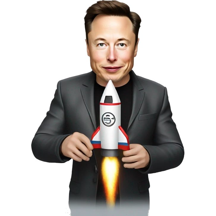 Elon musk holding a rocket emoji