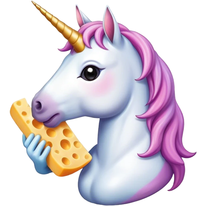 unicorn eating cheese emoji