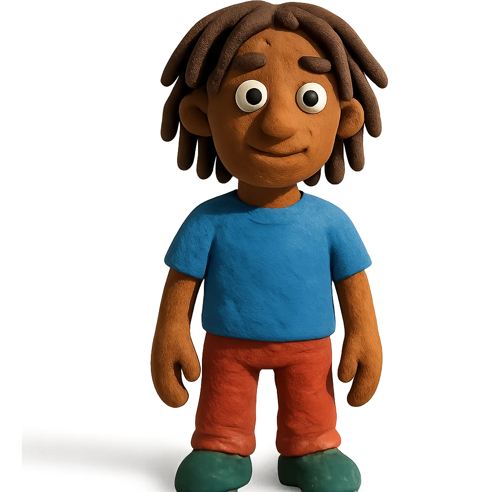 claymation style guy with dreadlocks emoji