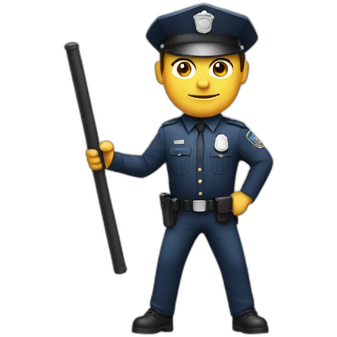 policeman with side-handle baton emoji