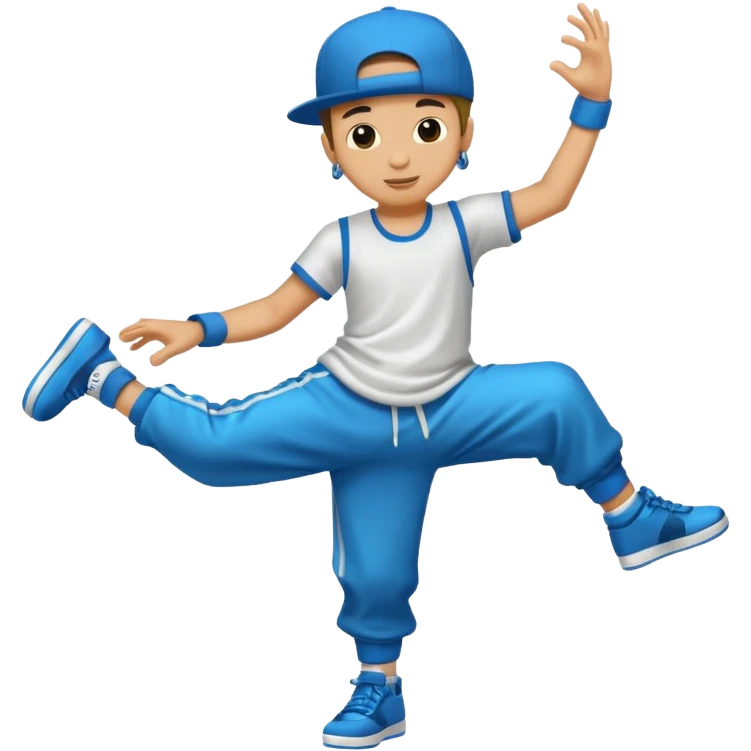street dancer boy with music item emoji