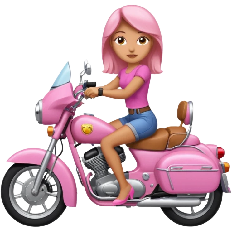 woman rider riding pink motorbiker emoji