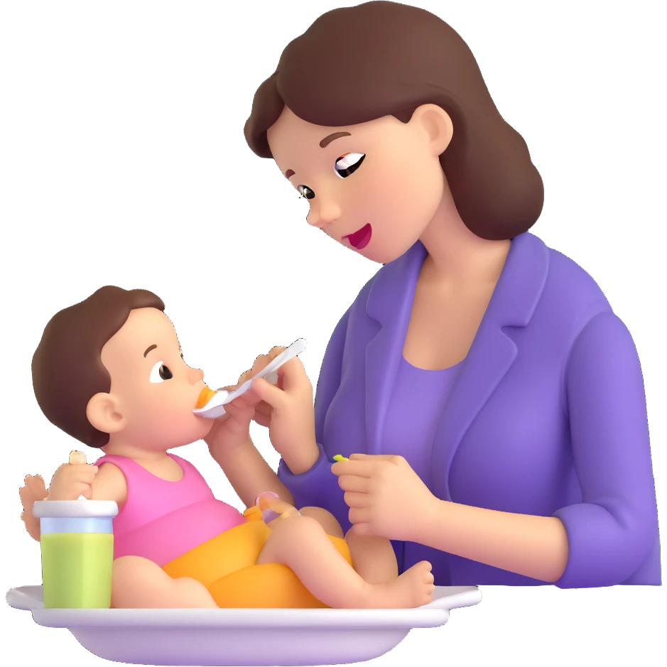 mom feeding baby emoji