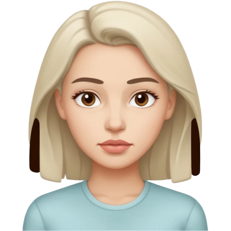 minimal flat emoji of an irritable face,
slightly furrowed eyebrows,
tight lips but not angry,
emotion restrained and subtle,
soft pastel warm-gray tones,
emotional but calm design,
modern female health app style,
transparent background,
vector illustration
 emoji