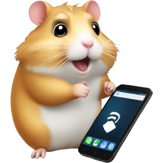 hamster calling on the smartphone emoji
