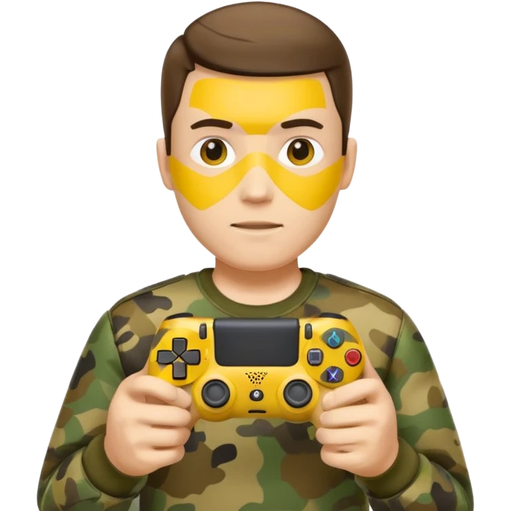 yellow homme-avec-manette-ps4-camouflage (not human) emoji
