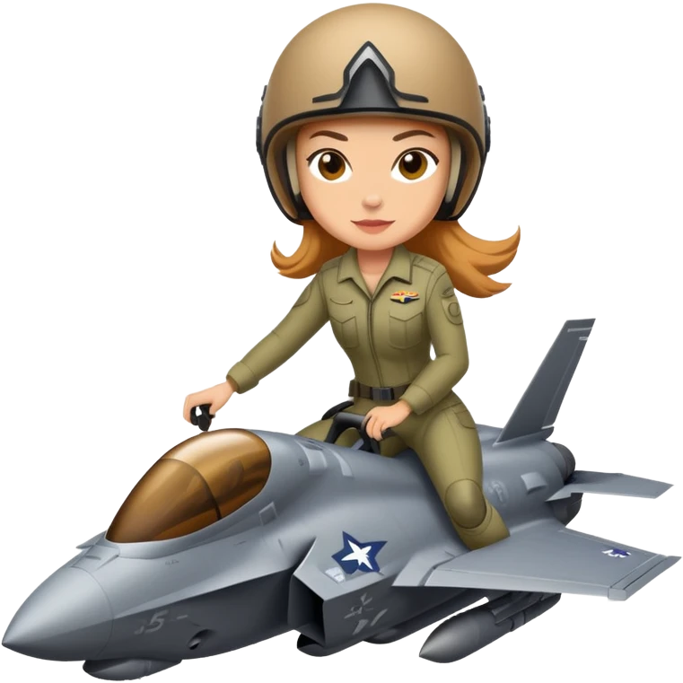 Kat riding F35 emoji