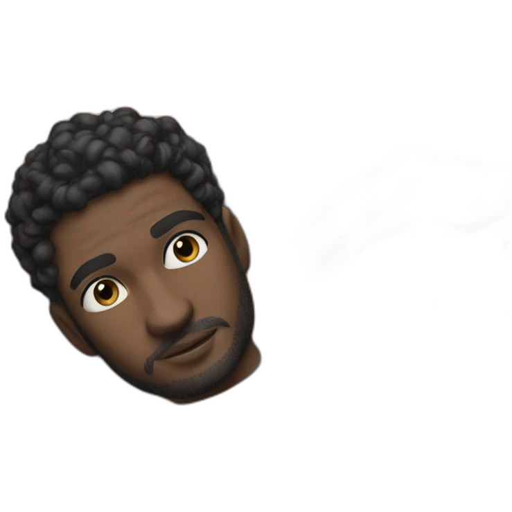 confident dark-skinned man in black shirt emoji
