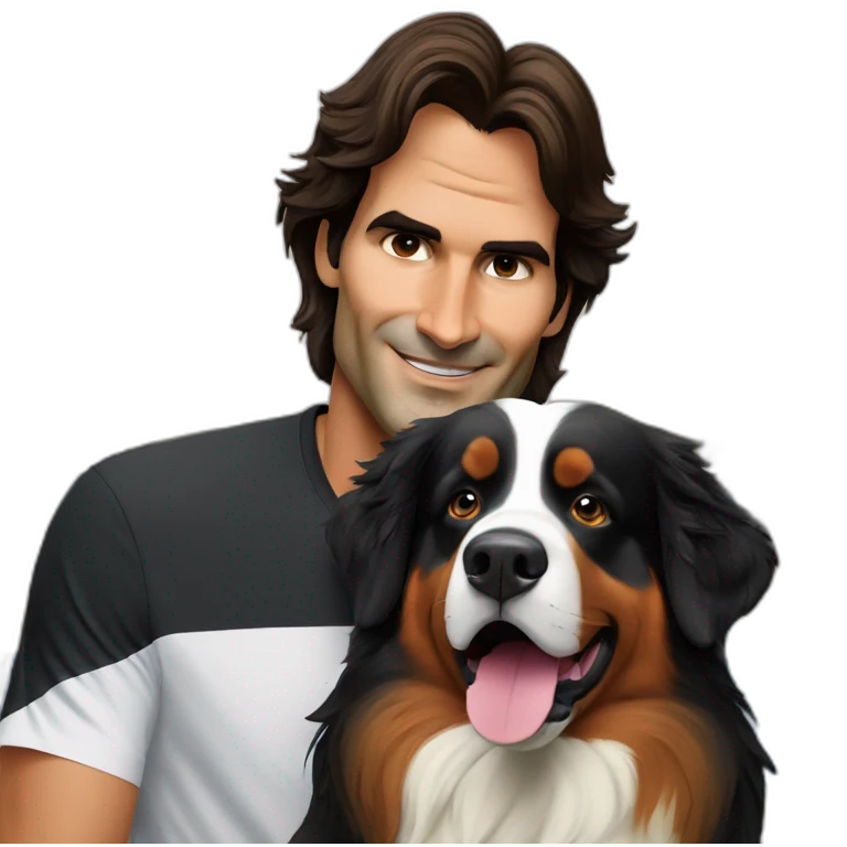 Bernese mountain dog and roger federer emoji