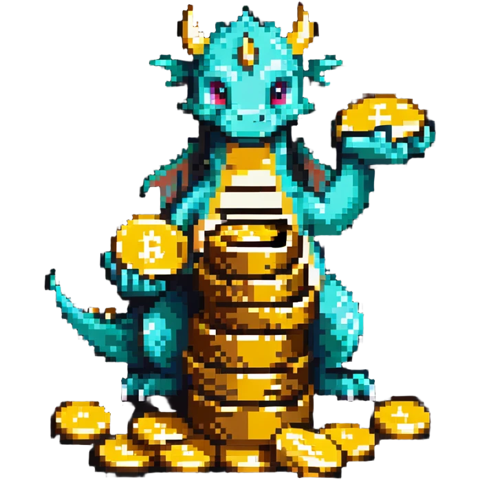 Dragon holding out a pile of gold coins emoji