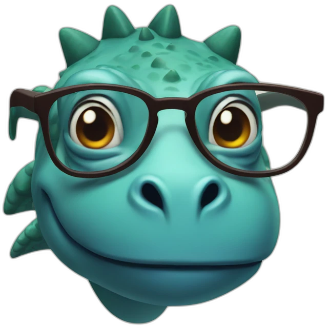 dinausor with glasses emoji