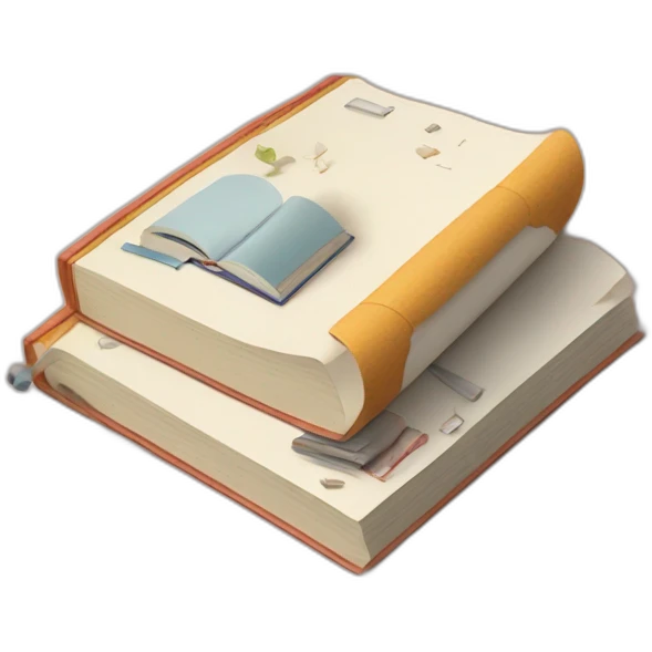 isometric book titled "how to make" on front cover emoji