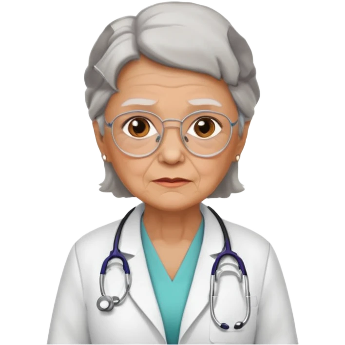 old grumpy woman doctor emoji