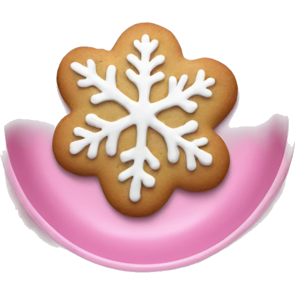 Cookies in a pink bowl with silver snowflakes emoji