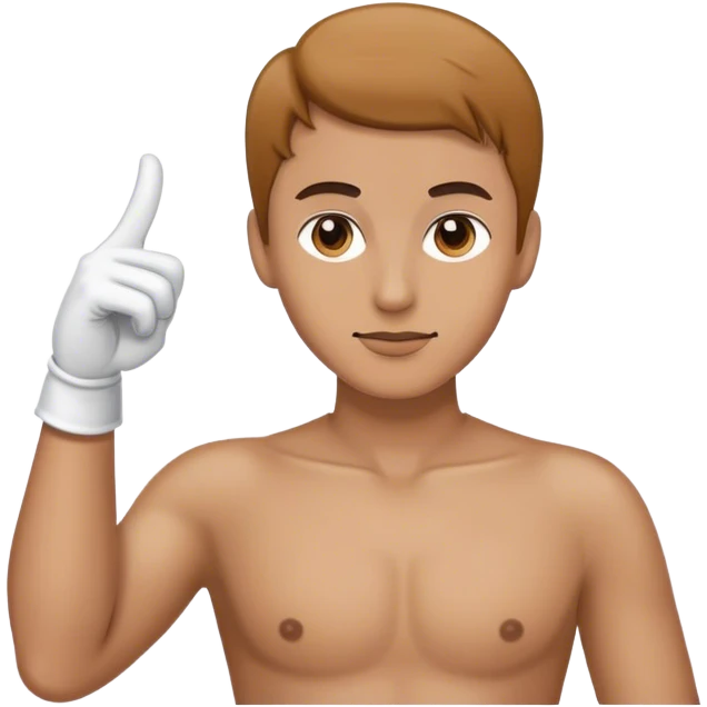 white glove single finger pointing emoji