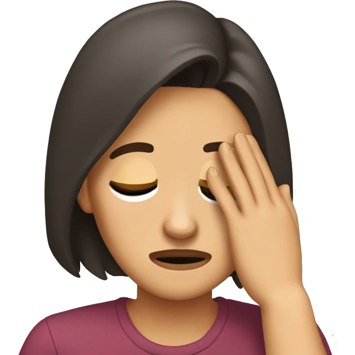 Brunette doing facepalm emoji