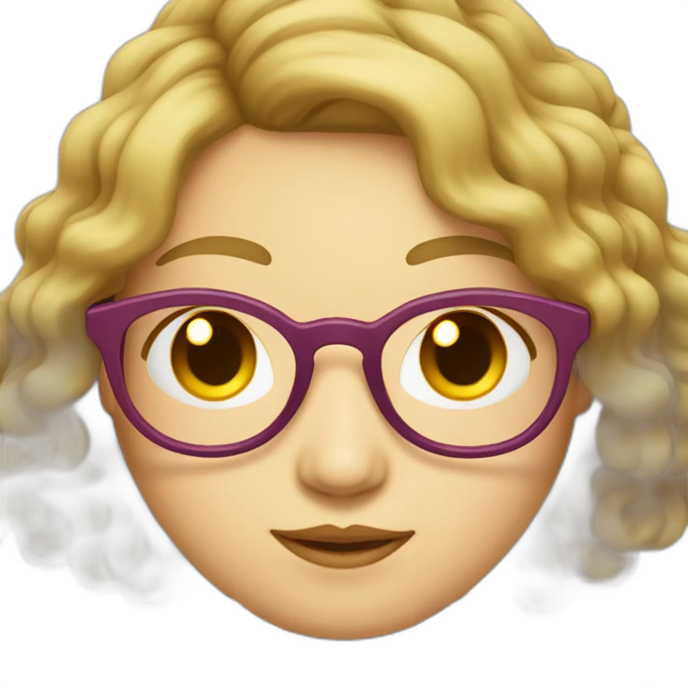 Chinese lady with li wavy hair to the shoulder length where Chinese dress colourful dress wear glasses emoji