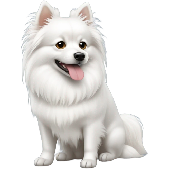 white shoet haired german spitz emoji