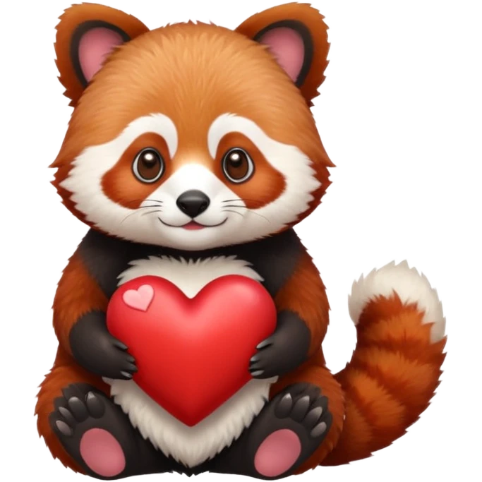 Red panda heart  emoji