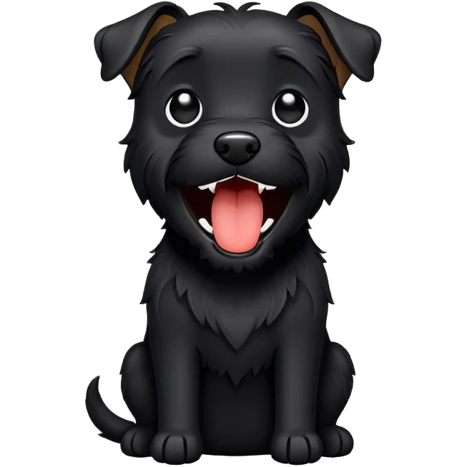 black terrier singing emoji